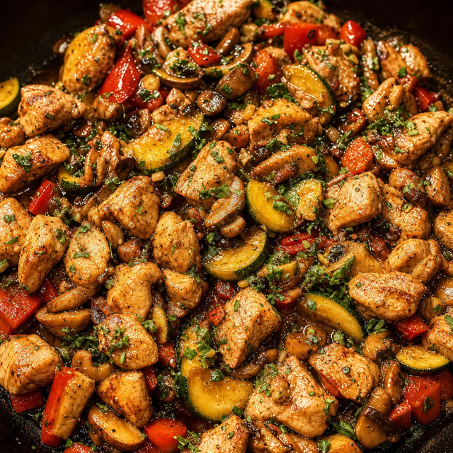 Sauteed Chicken Kebab.